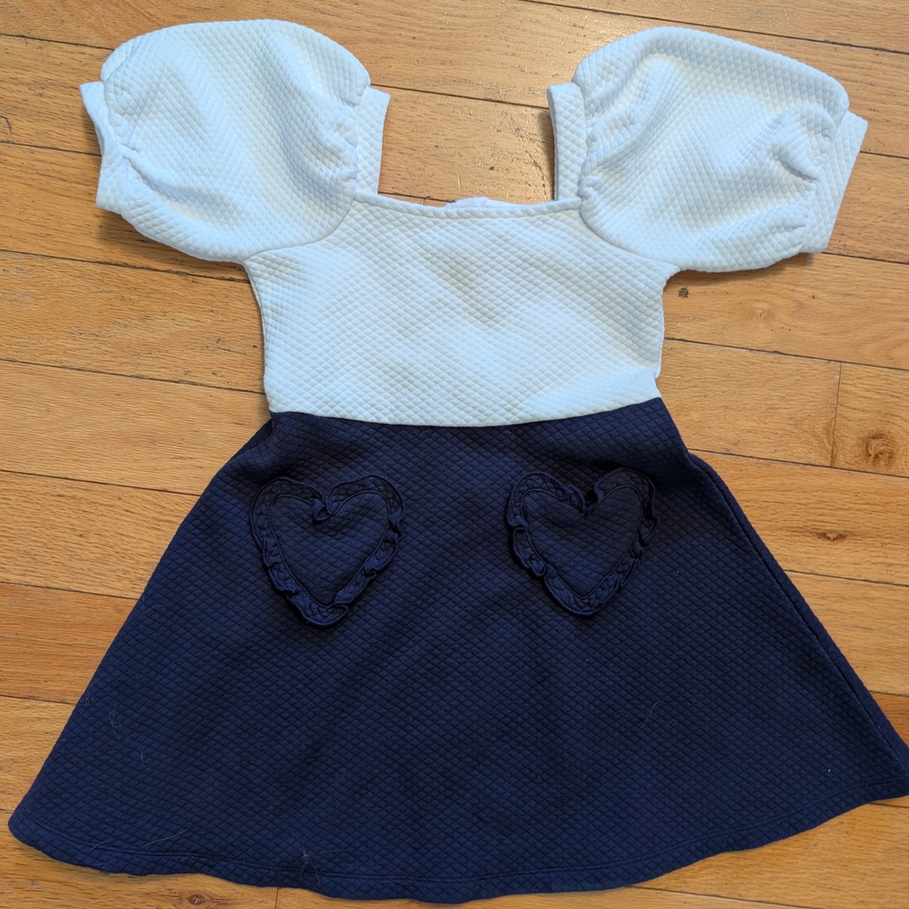 Janie and Jack Blue Sundress with Puff Sleeves and Square Neck